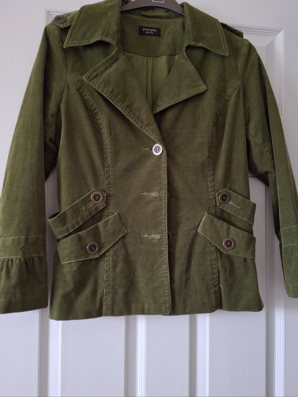 Principles Petite Olive Green Utility Jacket with Buttoned Pockets